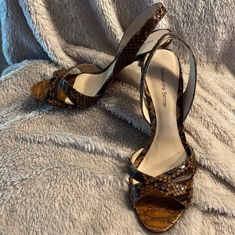 ALEXANDRE BIRMAN Whiskey Brown Heels - Picture 2 of 12